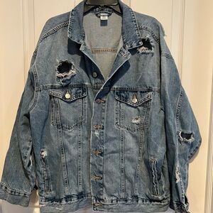 &Denim Distressed Jean jacket